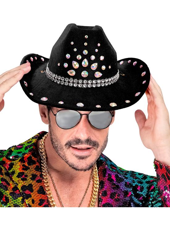 Sombrero Cowboy con Brillantes para Fiesta o Disfraz – Adulto Unisex