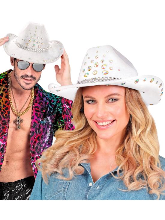 Sombrero Cowboy con Brillantes para Fiesta o Disfraz – Adulto Unisex