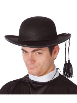 Sombrero cura fieltro negro