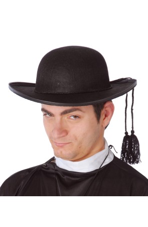 Sombrero cura fieltro negro