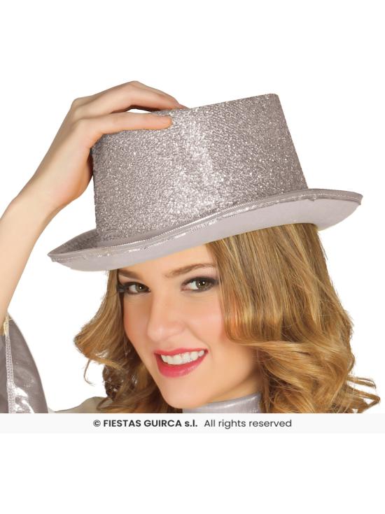 Sombrero de Copa Brillante – Dorado o Plateado (Adulto)