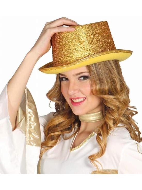 Sombrero de Copa Brillante – Dorado o Plateado (Adulto)
