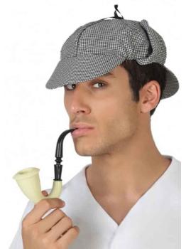 Sombrero de Detective Sherlock Holmes y Pipa