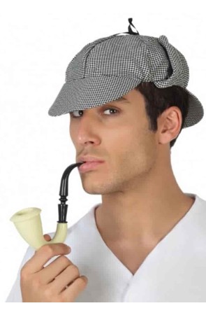 Sombrero de Detective Sherlock Holmes y Pipa
