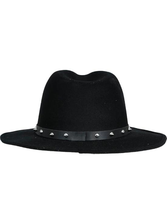 Sombrero de Fieltro Negro con Remaches