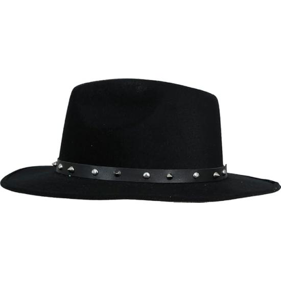 Sombrero de Fieltro Negro con Remaches