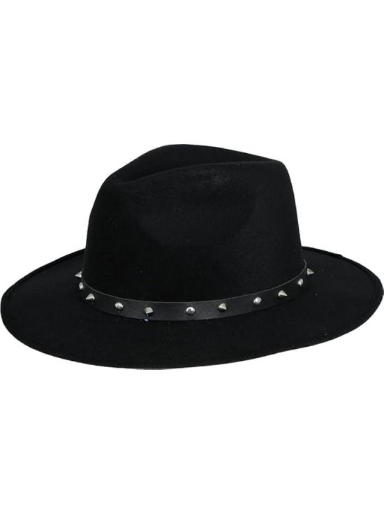 Sombrero de Fieltro Negro con Remaches