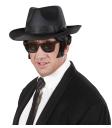 Sombrero de Gánster de Raso de color Negro para Adulto