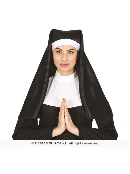 Cofia  de Monja Raso accesorio para disfraz