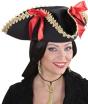 Sombrero de Pirata con Bordes Dorados y Lazos