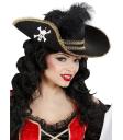 Sombrero de pirata con Calavera y Pluma  .