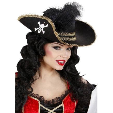 mineral móvil El propietario Comprar Sombrero de pirata con Calavera y Pluma . > Complementos para  Disfraces > Accesorios para la cabeza Disfraces > Sombreros y Gorras para  Disfraces > Sombreros Históricos para Disfraces > Sombreros