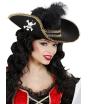 Sombrero de pirata con Calavera y Pluma  .