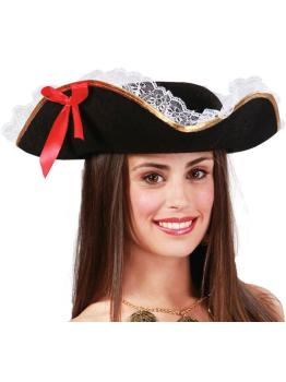 Sombrero de pirata con lazo mujer .