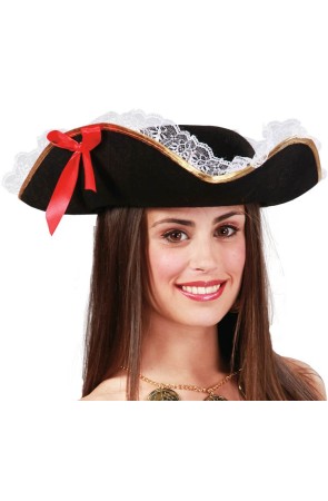 Sombrero de pirata con lazo mujer .