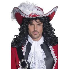 Sombrero de Pirata Rojo con Pluma