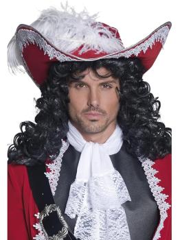 Sombrero de Pirata Rojo con Pluma