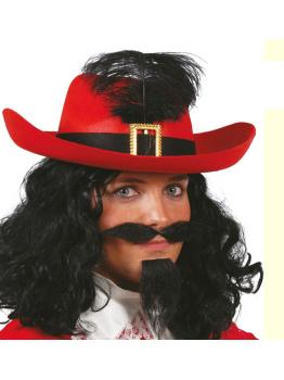 Sombrero Fieltro Mosquetero rojo
