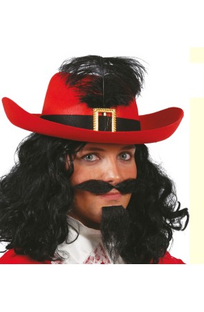 Sombrero Fieltro Mosquetero rojo