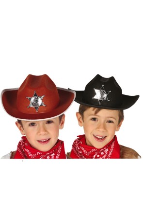 Sombrero fieltro sherif infantil marrón