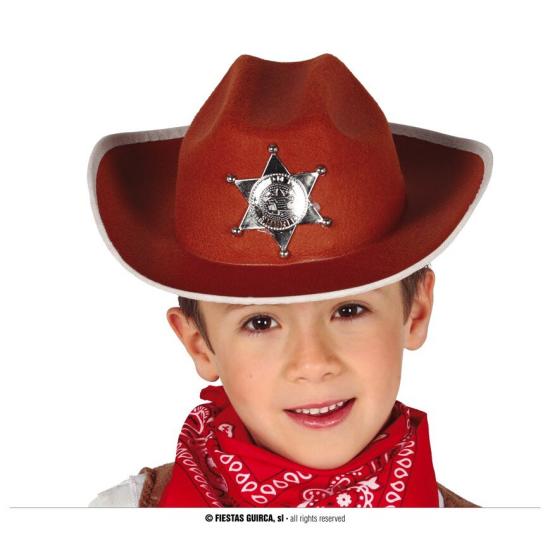Sombrero fieltro sherif infantil marrón Sombrero fieltro sherif infantil marrón