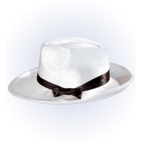 Sombrero Ganster Blanco Cinta Negra  alta Calidad Sombrero Ganster Blanco Cinta Negra  alta Calidad