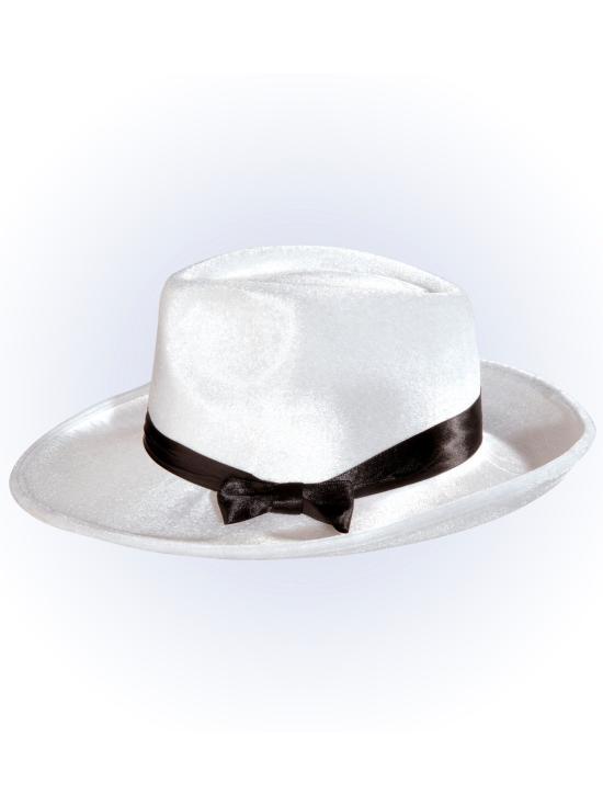 Sombrero Ganster Blanco Cinta Negra  alta Calidad