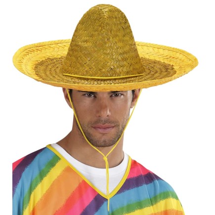 Sombrero Mexicano Amarillo  de 48 cm .