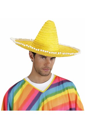 Sombrero Mexicano paja 50 cms Amarillo
