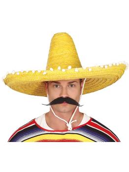 Sombrero Mexicano paja 60 cms Amarillo