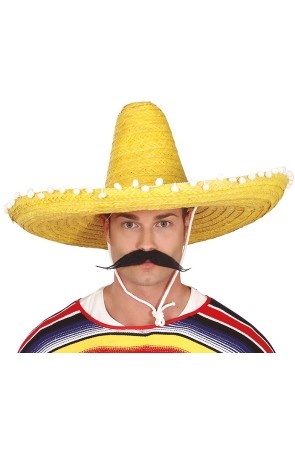 Sombrero Mexicano paja 60 cms Amarillo