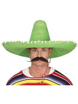 Sombrero Mexicano paja 60 cms Verde