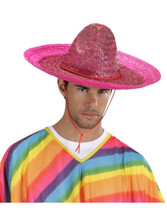 Sombrero Mexicano Rosa de 48 cms .