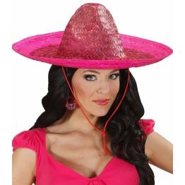 Sombrero Mexicano Rosa de 48 cms .