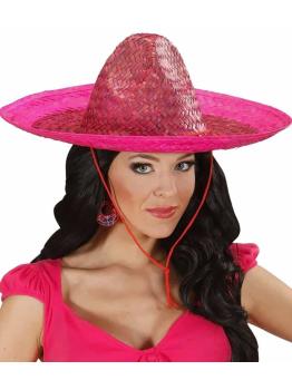 Sombrero Mexicano Rosa de 48 cms .