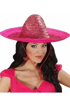 Sombrero Mexicano Rosa de 48 cms .