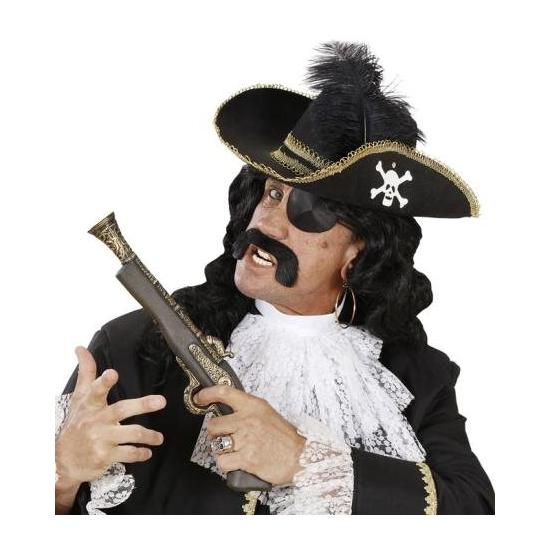 Sombrero de pirata con Calavera y Pluma  .