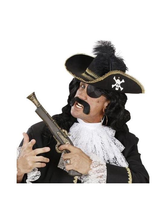 Sombrero de pirata con Calavera y Pluma  .