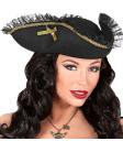 Sombrero Pirata Negro con puntilla adorno