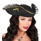 Sombrero Pirata Negro con puntilla adorno