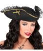 Sombrero Pirata Negro con puntilla adorno