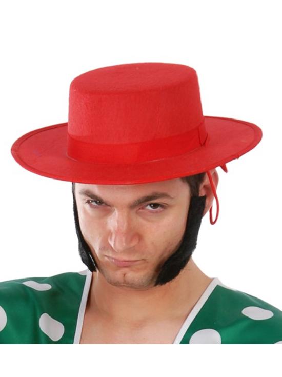 Sombrero Rojo Cordobes con Cordón para atar