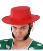 Sombrero Rojo Cordobes con Cordón para atar