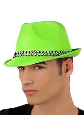 Sombrero San Patricio verde banda de brillantes