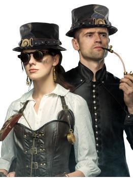 Sombrero Steampunk Negro envejecido