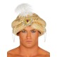 Sombrero Turbante Árabe con adornos Oro adulto