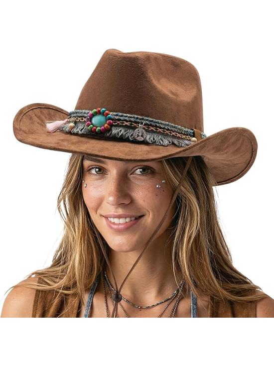 Sombrero Vaquero de Fieltro Marrón para Adulto