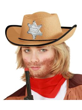 Sombrero Vaquero Marrón clarito Sheriff infantil
