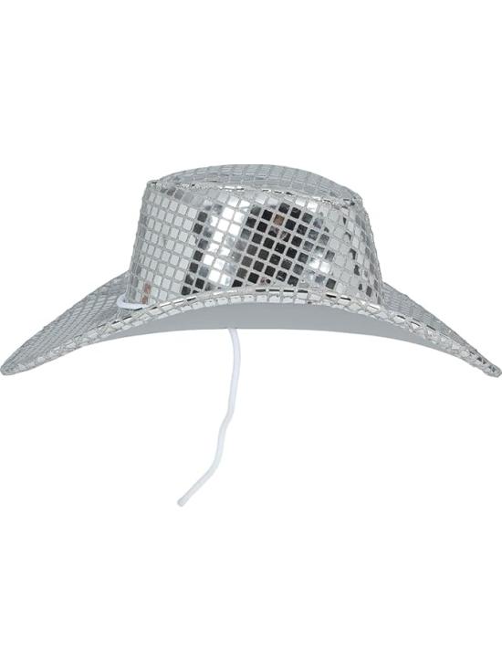 Sombrero Vaquero Plata Disco 80