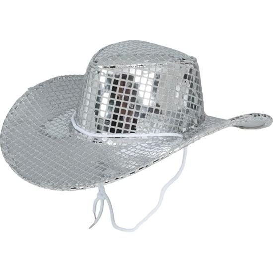 Sombrero Vaquero Plata Disco 80
